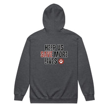 Load image into Gallery viewer, RBARI 'Help Us Save More Lives' Zip-Up Hoodie (Unisex)