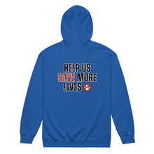 Load image into Gallery viewer, RBARI 'Help Us Save More Lives' Zip-Up Hoodie (Unisex)