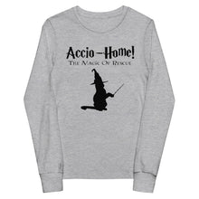 Load image into Gallery viewer, "Accio Home" Cat Youth Long-Sleeve Tee (Unisex)