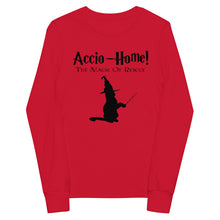 Load image into Gallery viewer, "Accio Home" Cat Youth Long-Sleeve Tee (Unisex)