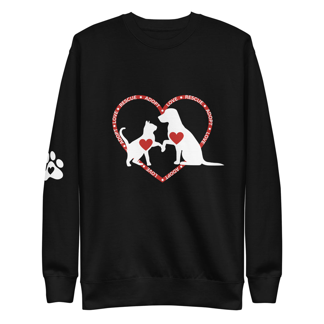 'Rescue Adopt Love' Sweatshirt (Unisex)